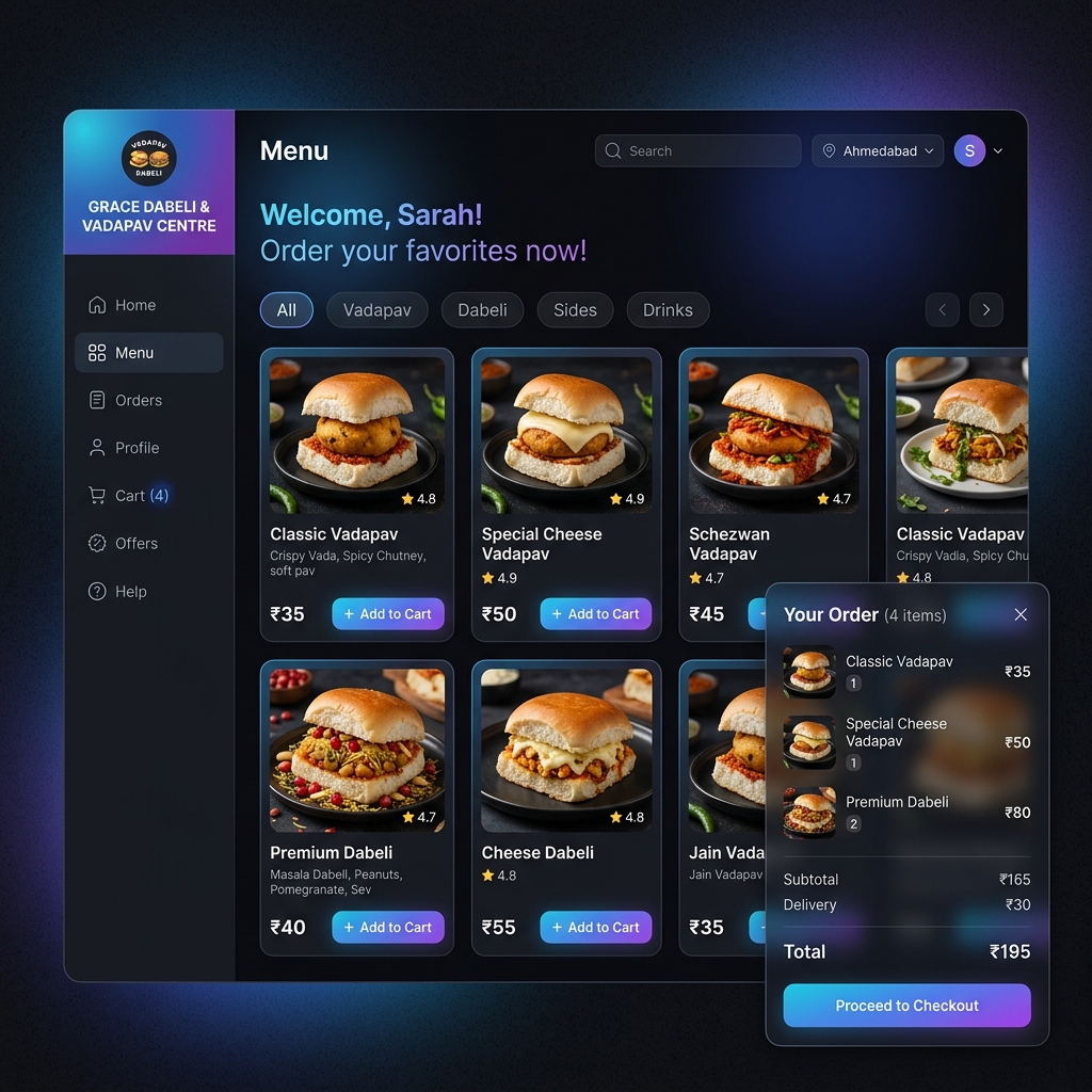 Grace Dabeli & Vadapav Centre Mockup